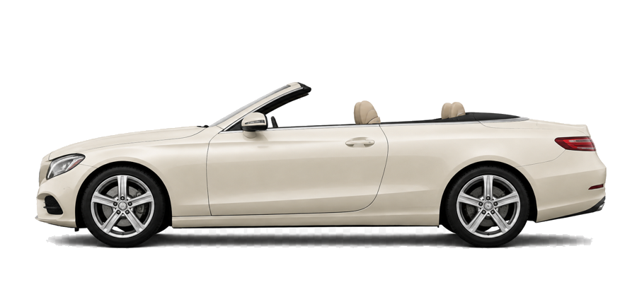 Cream convertible with the roof down